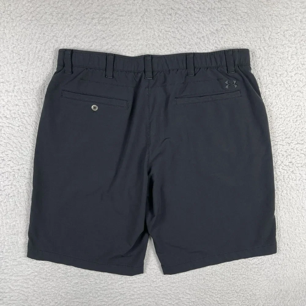 Under Armour Shorts Mens 40 Black Charcoal Preppy‎ Active Golfer Tennis Traveler